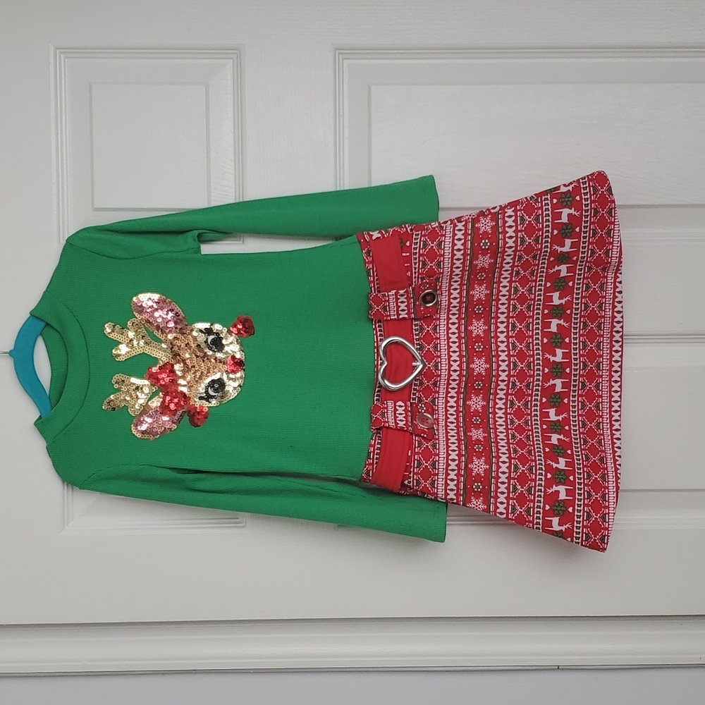 Vintage Style Christmas Drop Waist Dress